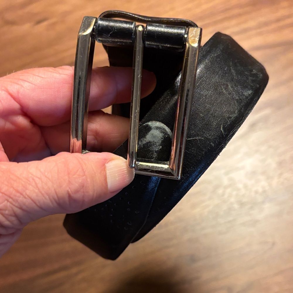 Allen Edmonds Men's Black Calfskin Leather Belt - 42